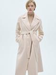 Mango Batin Wool Blend Coat, Cream