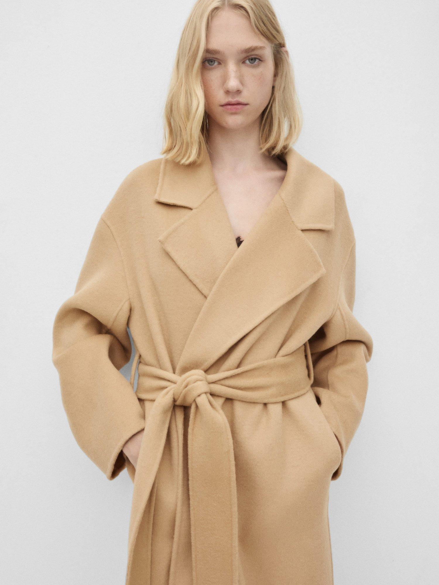 Tan wool blend coat online