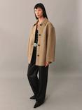 Mango Country Wool Blend Coat, Brown