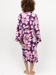 Cyberjammies Hazel Floral Long Dressing Gown, Dark Purple