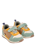 JoJo Maman Bébé Kids' Riptape Leather Trainers, Multi