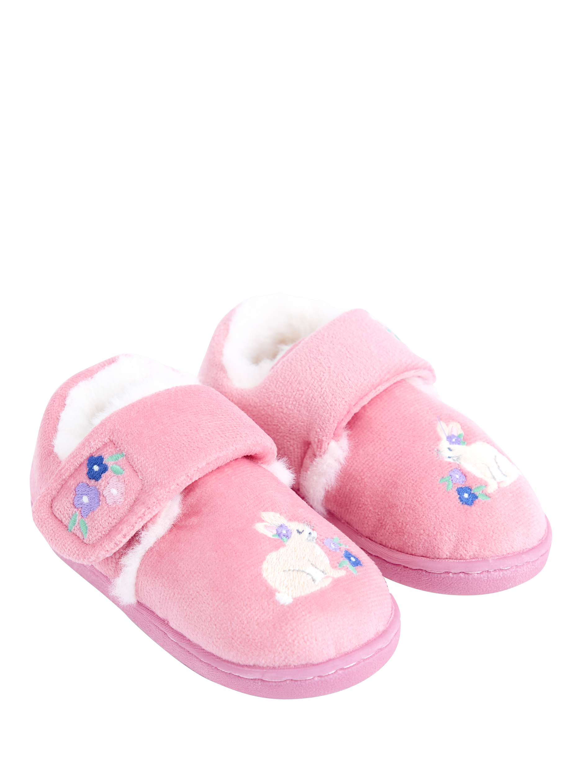 Product image 1 of 4, which shows Monsoon Kids' Bunny Slippers, Pink, EU21