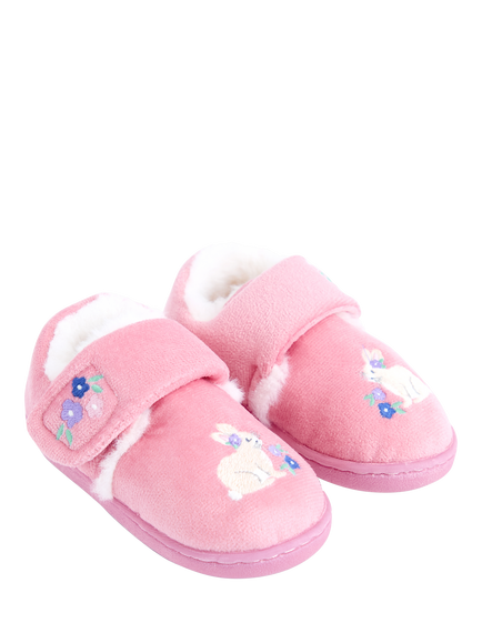 Monsoon Kids' Bunny Slippers, Pink, Pink