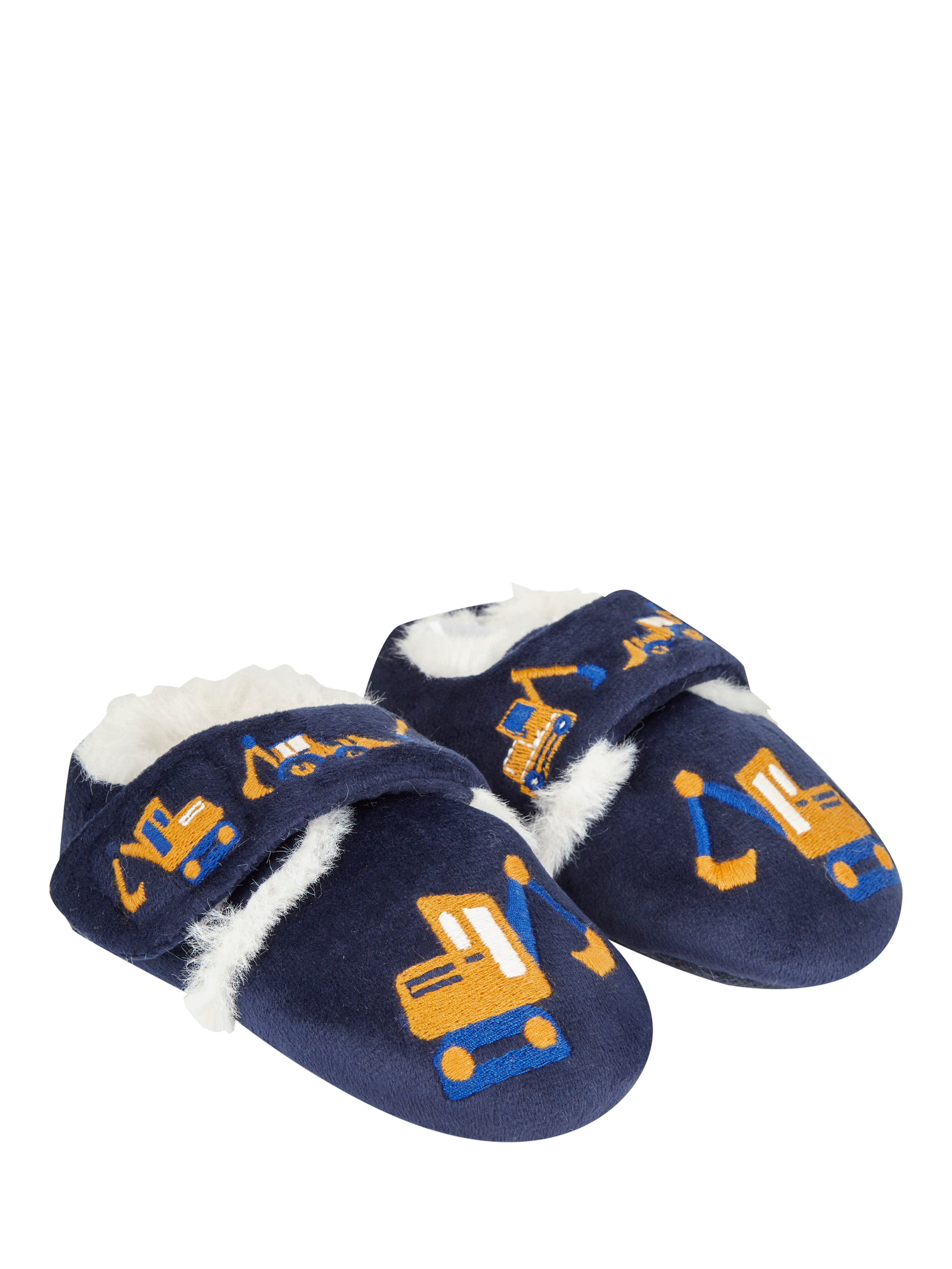 Product image 2 of 4, which shows JoJo Maman Bébé Kids' Digger Easy-On Slipper Shoes, Navy, EU21