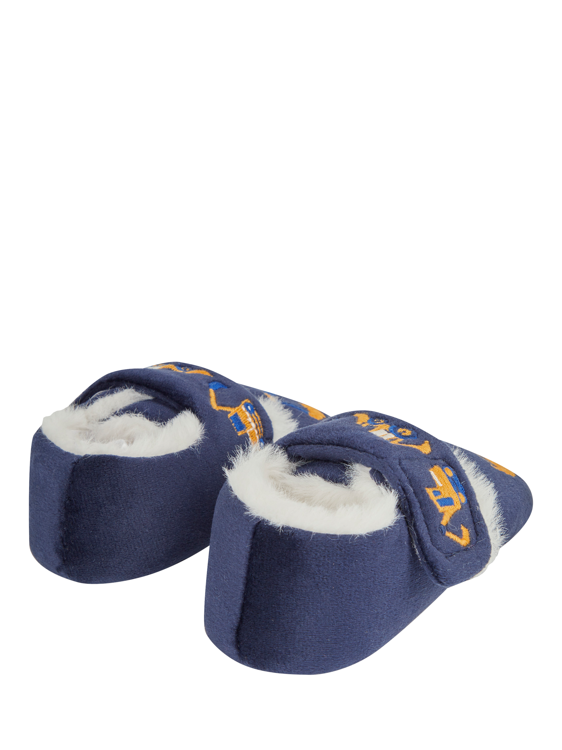 Product image 4 of 4, which shows JoJo Maman Bébé Kids' Digger Easy-On Slipper Shoes, Navy, EU21