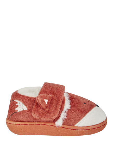 JoJo Maman Bébé Kids' Fox Easy-On Slipper Shoes, Rust, Rust