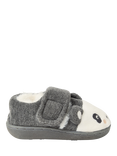 JoJo Maman Bébé Kids' Panda Easy-On Slipper Shoes, Marl Grey