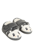 JoJo Maman Bébé Kids' Panda Easy-On Slipper Shoes, Marl Grey