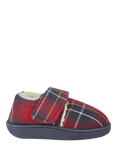 JoJo Maman Bébé Kids' Tartan Easy-On Slipper Shoes, Red/Multi