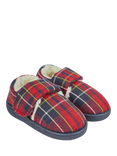 JoJo Maman Bébé Kids' Tartan Easy-On Slipper Shoes, Red/Multi