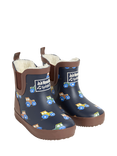 JoJo Maman Bébé Kids' Cosy Lined Tractor Ankle Wellington Boots, Navy