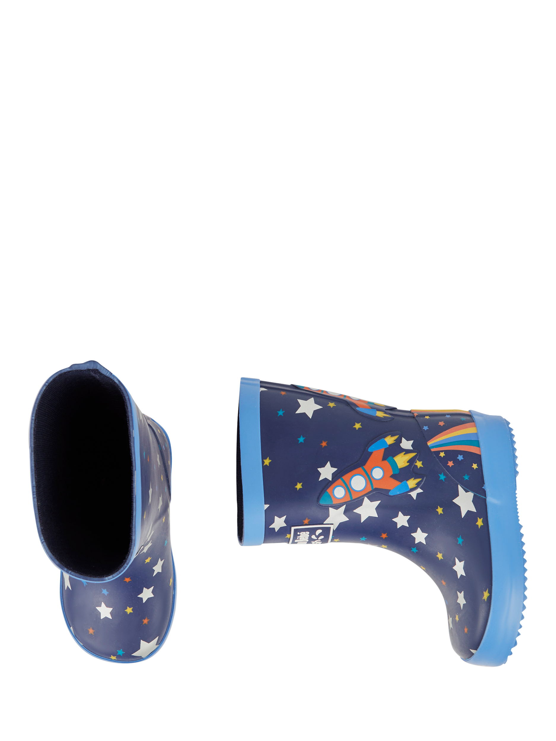 Product image 5 of 5, which shows JoJo Maman Bébé Kids' Rocket Wellington Boots, Navy, EU22