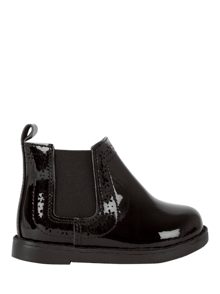 JoJo Maman Bébé Baby Pretty Leather Chelsea Boots, Black, Black