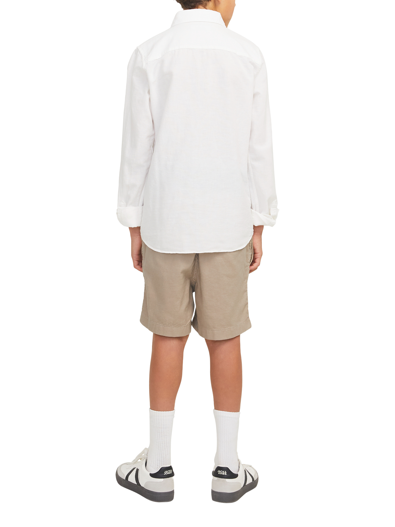 Product image 3 of 6, which shows Jack & Jones Kids' Jaiden Campaign Chino Shorts, Crockery, 8 years
