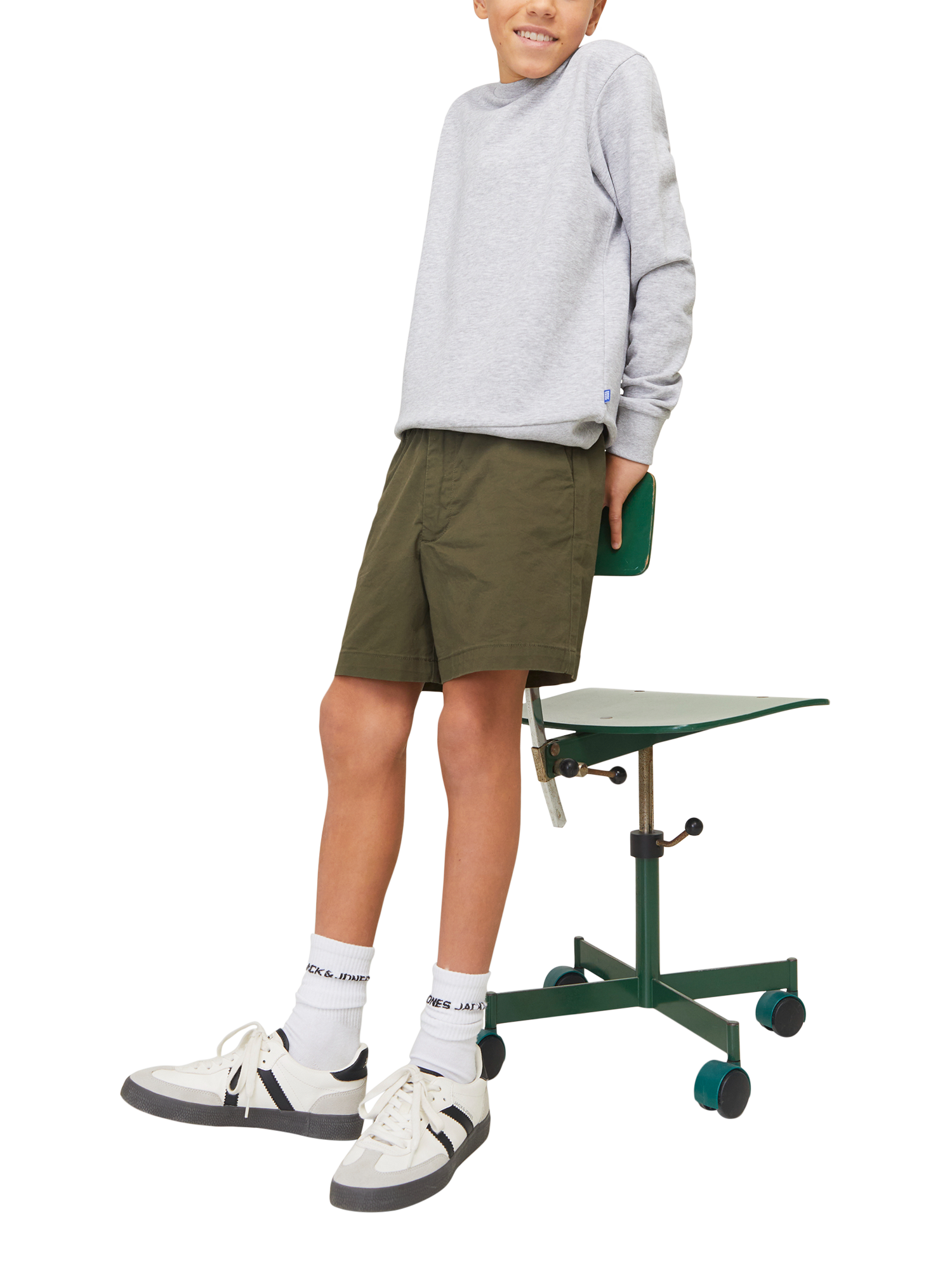 Product image 4 of 6, which shows Jack & Jones Kids' Jogger Shorts, Olive Night, 8 years