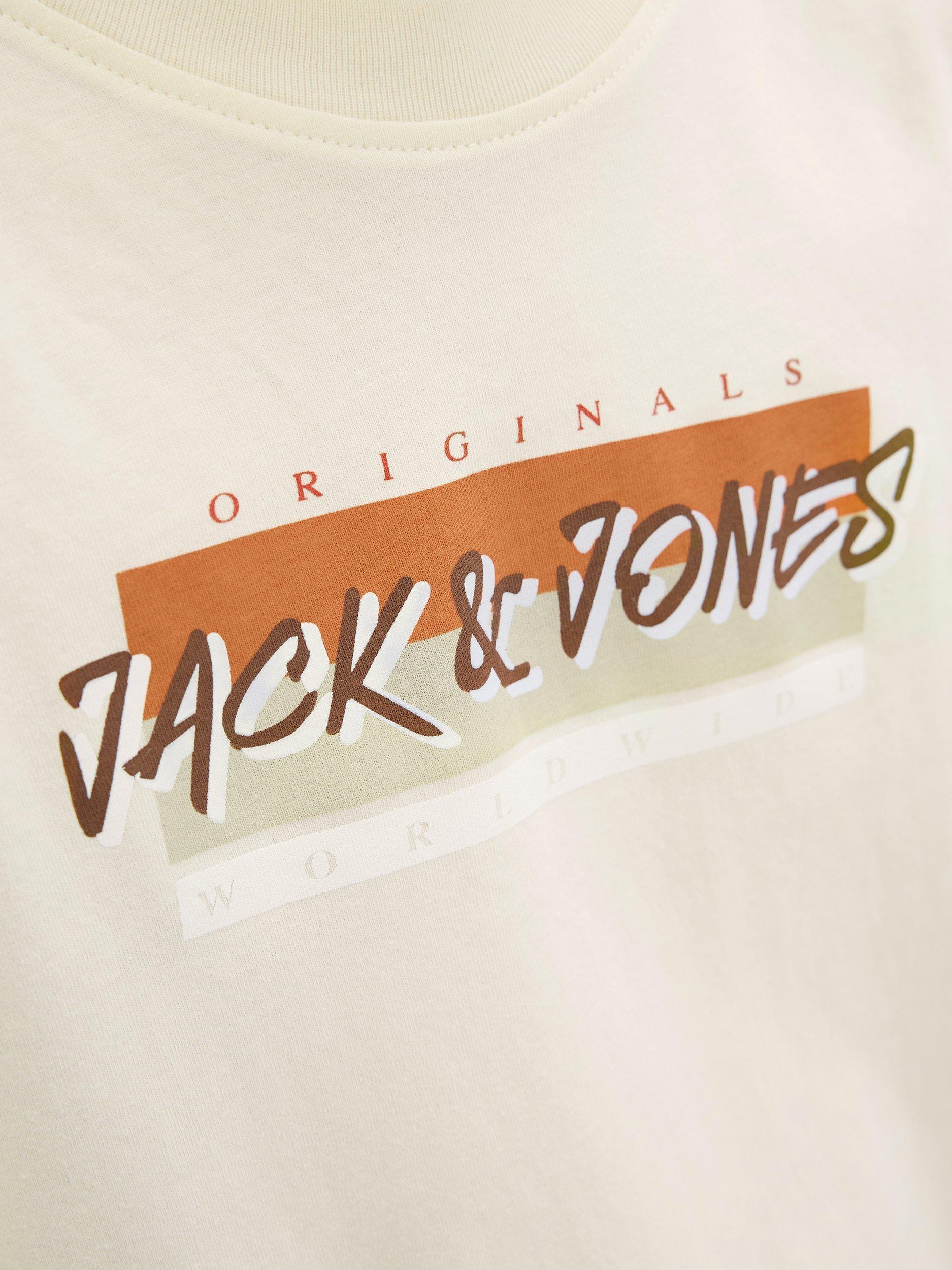 Product image 5 of 6, which shows Jack & Jones Kids' Cotton Logo T-Shirt, Antique White, 8 years