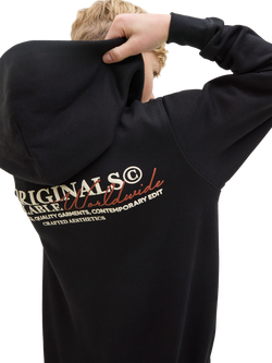 Jack & Jones Kids' Brushed Cotton Blend Hoodie, Black/Multi - view 2, Black/Multi