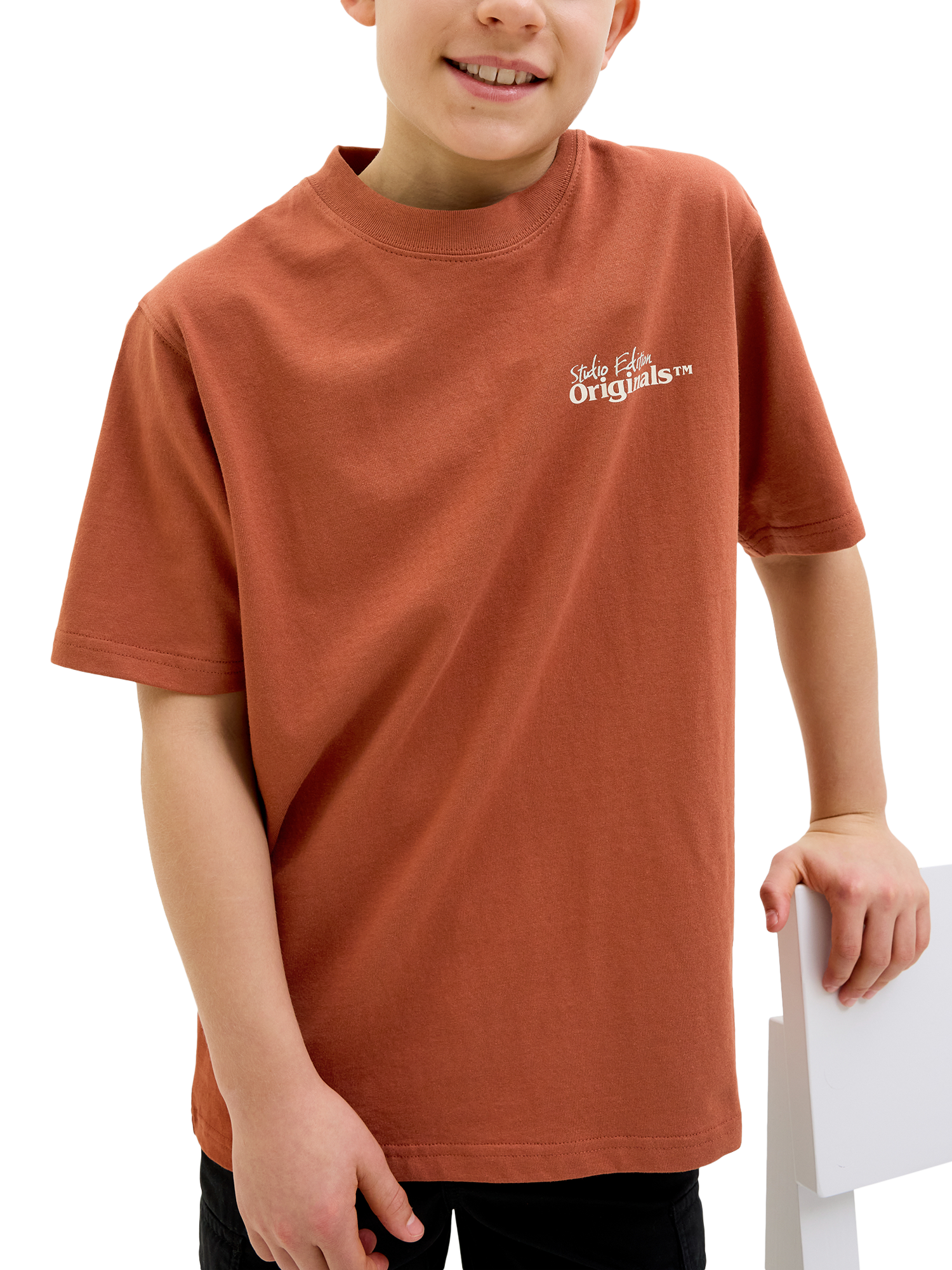 Product image 2 of 8, which shows Jack & Jones Kids' Element Back T-Shirt, Arabian Spice, 8 years