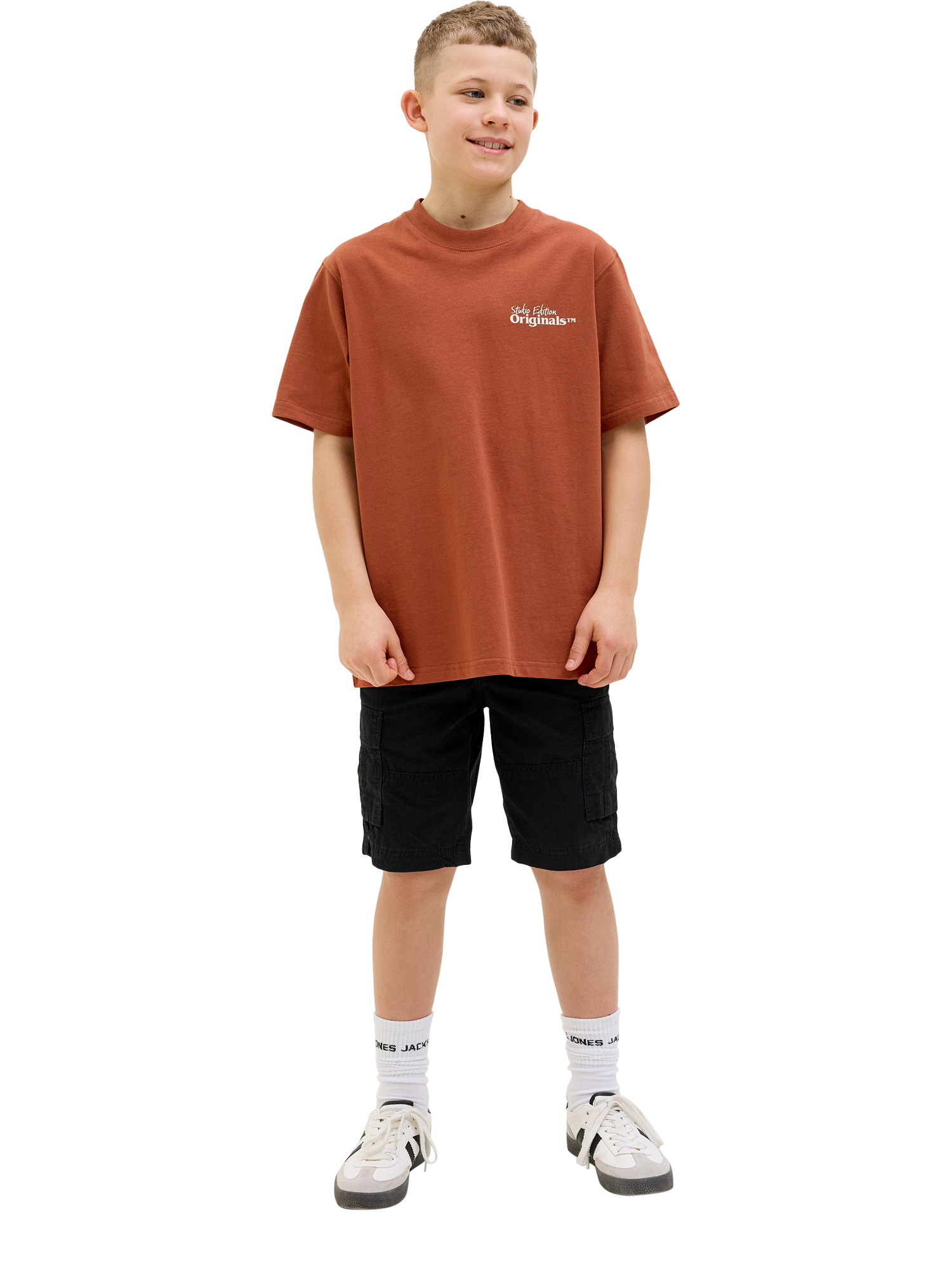 Product image 3 of 8, which shows Jack & Jones Kids' Element Back T-Shirt, Arabian Spice, 8 years