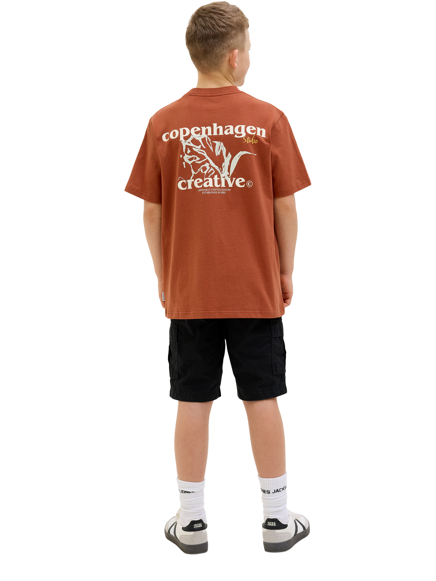 Product image 4 of 8, which shows Jack & Jones Kids' Element Back T-Shirt, Arabian Spice, 8 years