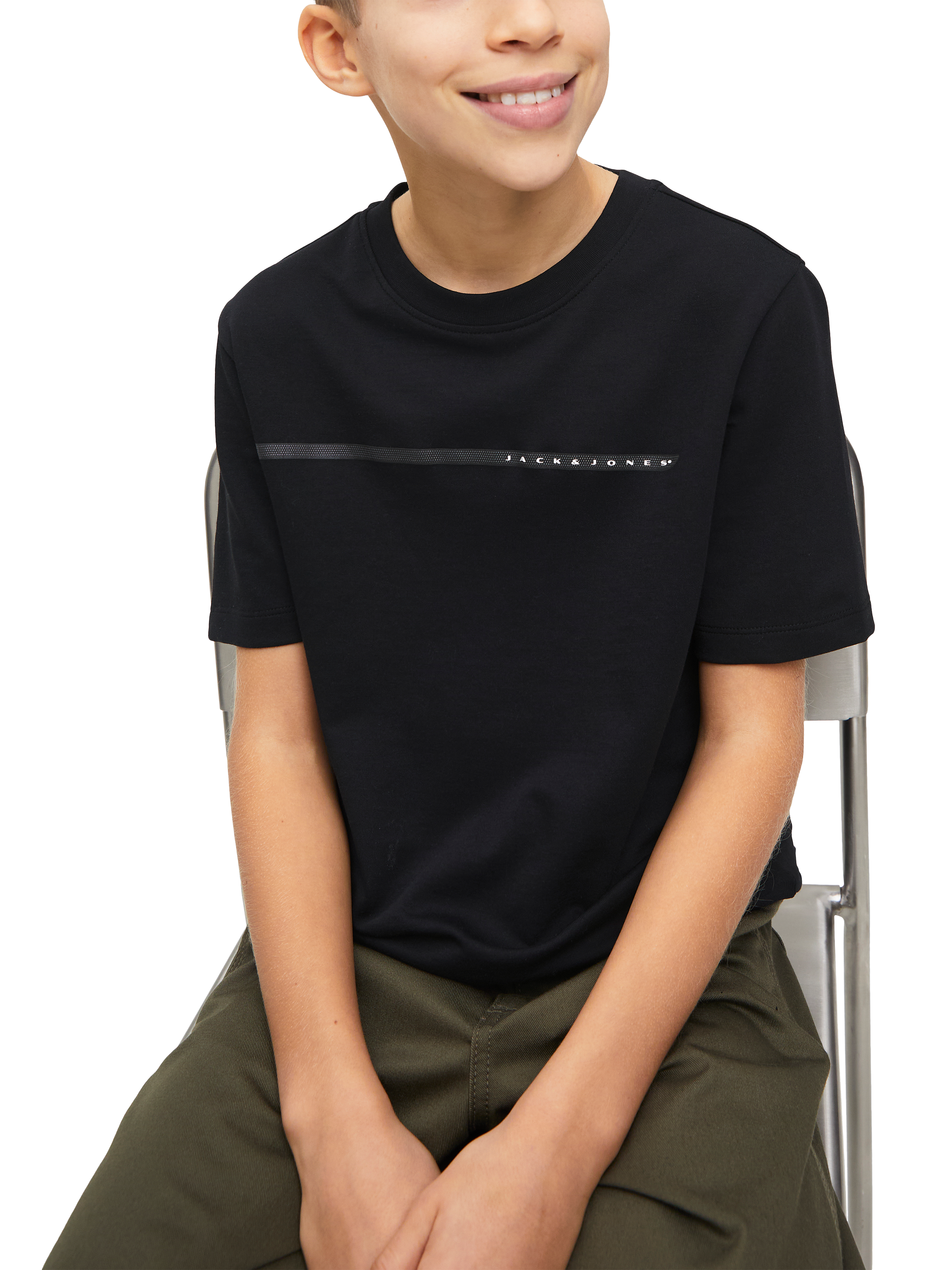 Product image 4 of 6, which shows Jack & Jones Kids' Crew Neck T-Shirt, Black, 10 years