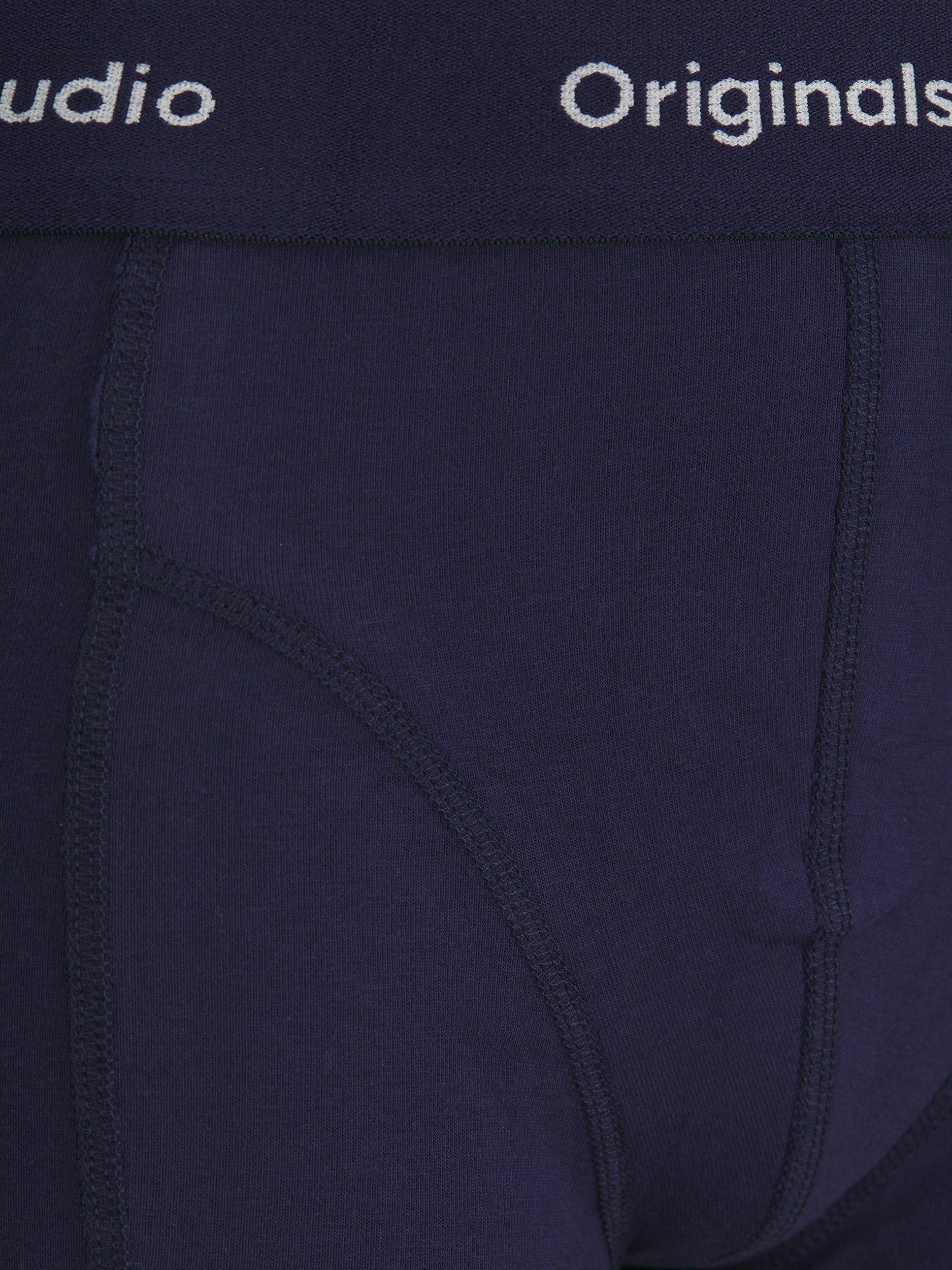 Product image 2 of 2, which shows Jack & Jones Kids' Cotton Blend Solid Trunks, Pack of 3, Ocean/Black, 8 years
