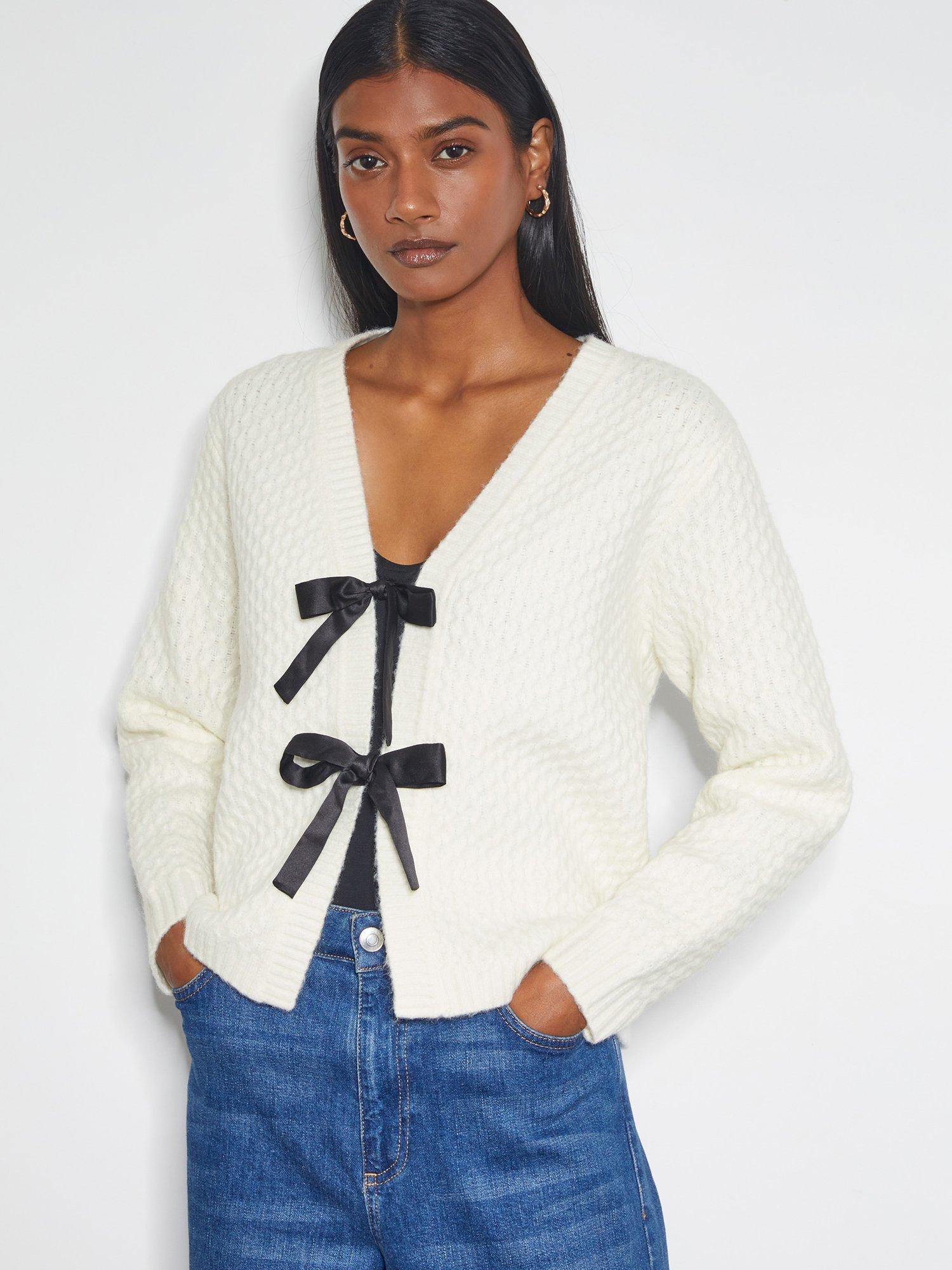Monsoon Tina Tie Cardigan, Ivory