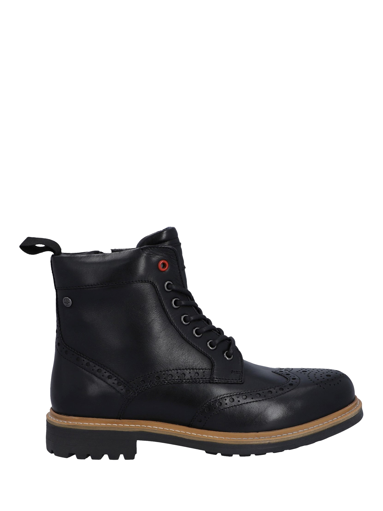 Product image 1 of 5, which shows Hunter Cawdor Leather Brogue Ankle Boots, Black, 7