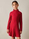 Reiss Kids' Cady Wool Cashmere Blend Roll Neck Jumper Dress, Red