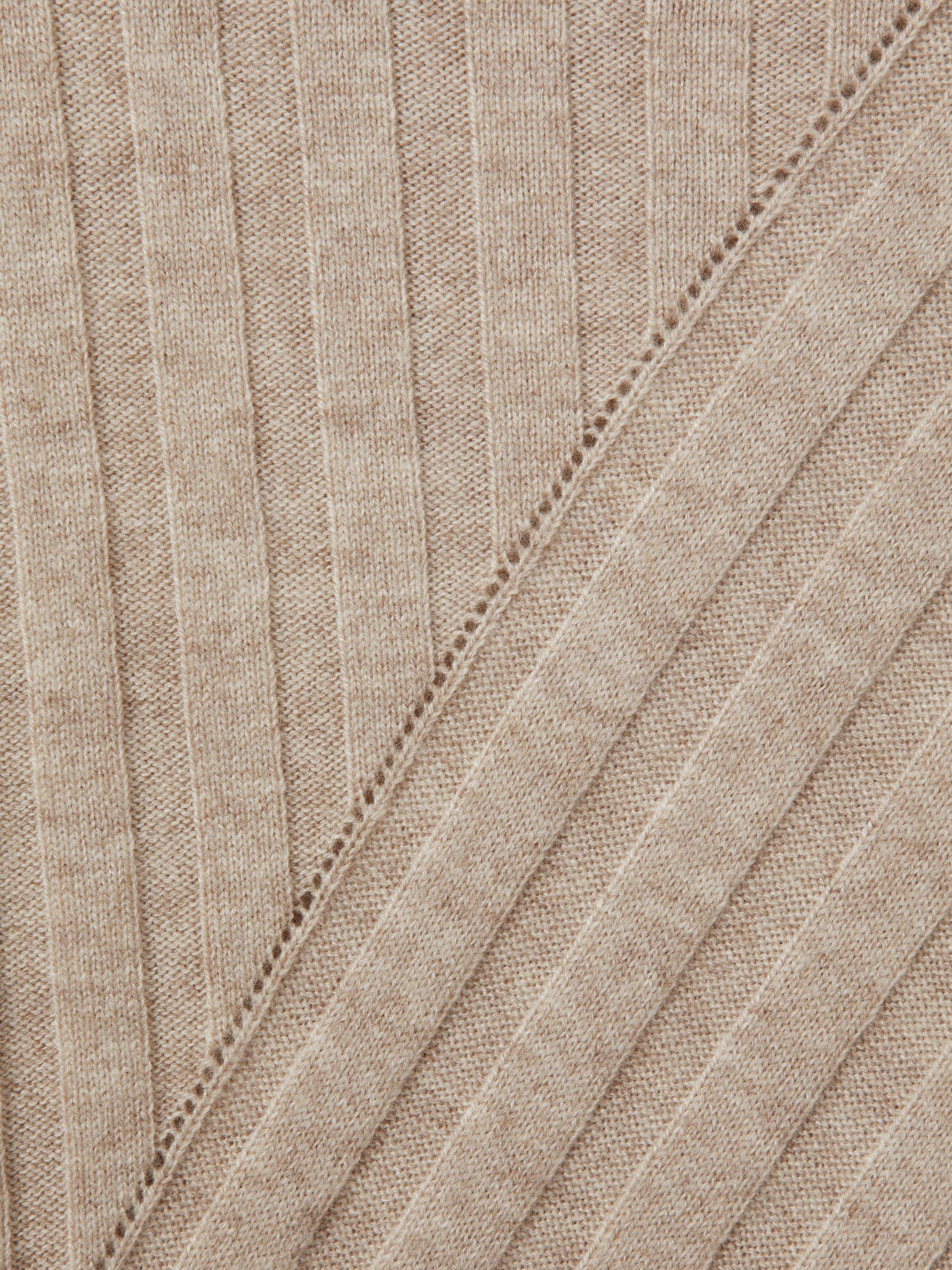 Product image 4 of 4, which shows Reiss Kids' Cady Wool Cashmere Blend Roll Neck Jumper Dress, Oatmeal, 5-6 years