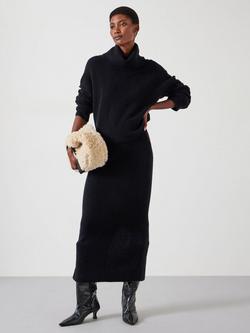 HUSH Meryll Crop Wool Blend Jumper, Black - view 2, Black