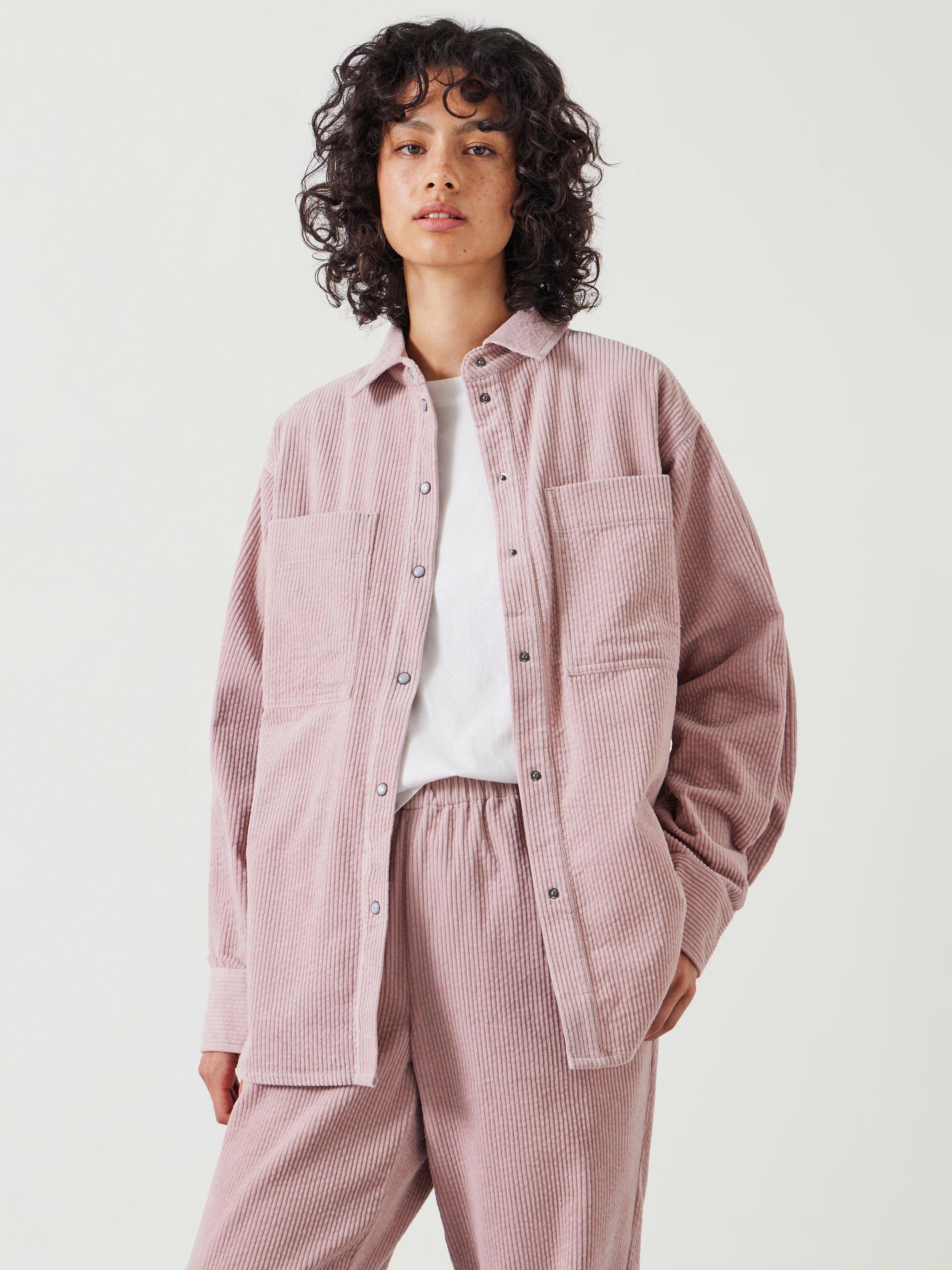 HUSH Cleo Oversized Corduroy Shirt, Dusty Pink