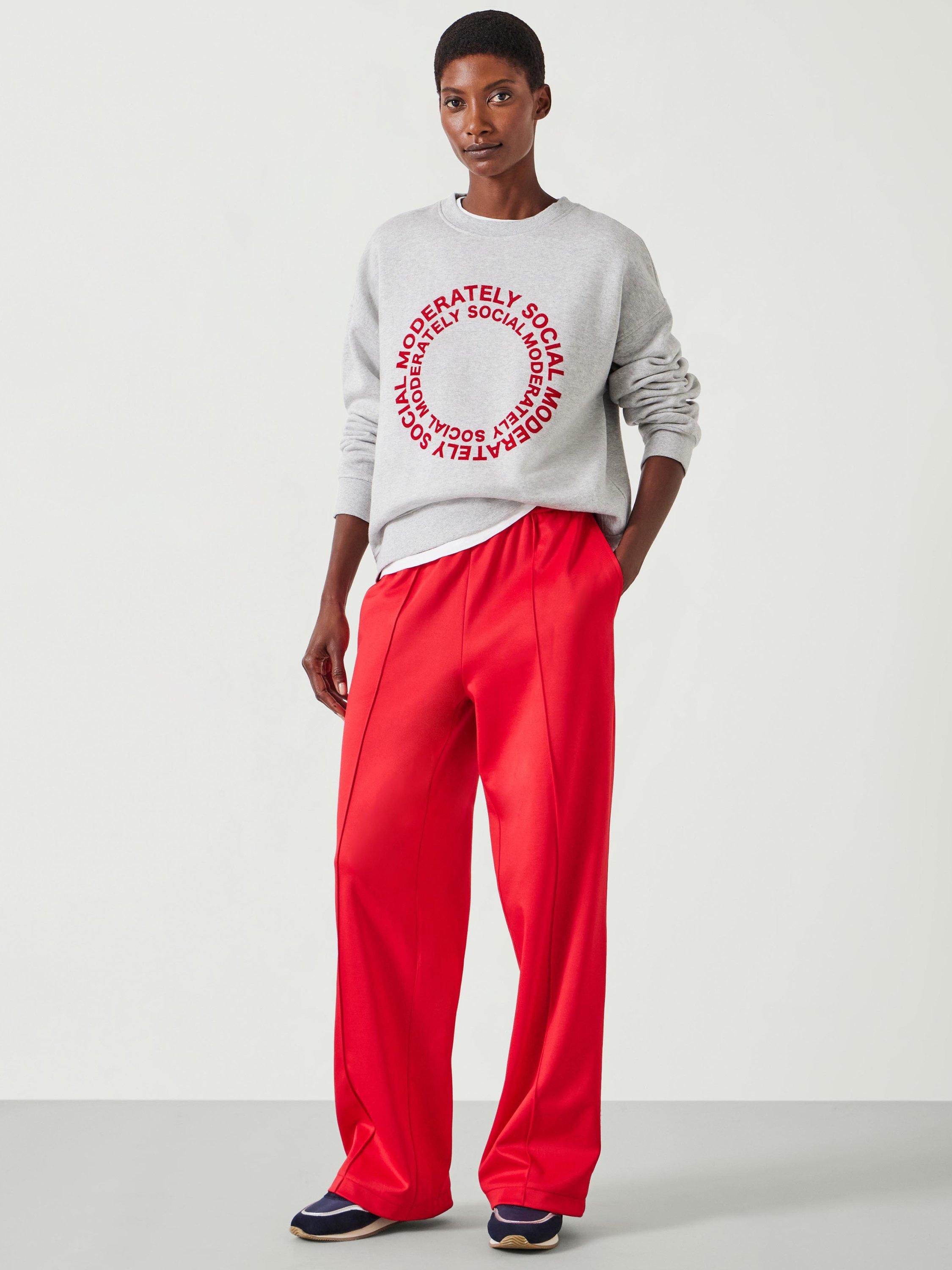 Product image 2 of 5, which shows HUSH Moderately Social Graphic Relaxed Cotton Sweatshirt, Grey, XXS