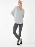 HUSH Gillian V-Neck Jersey Top, Grey