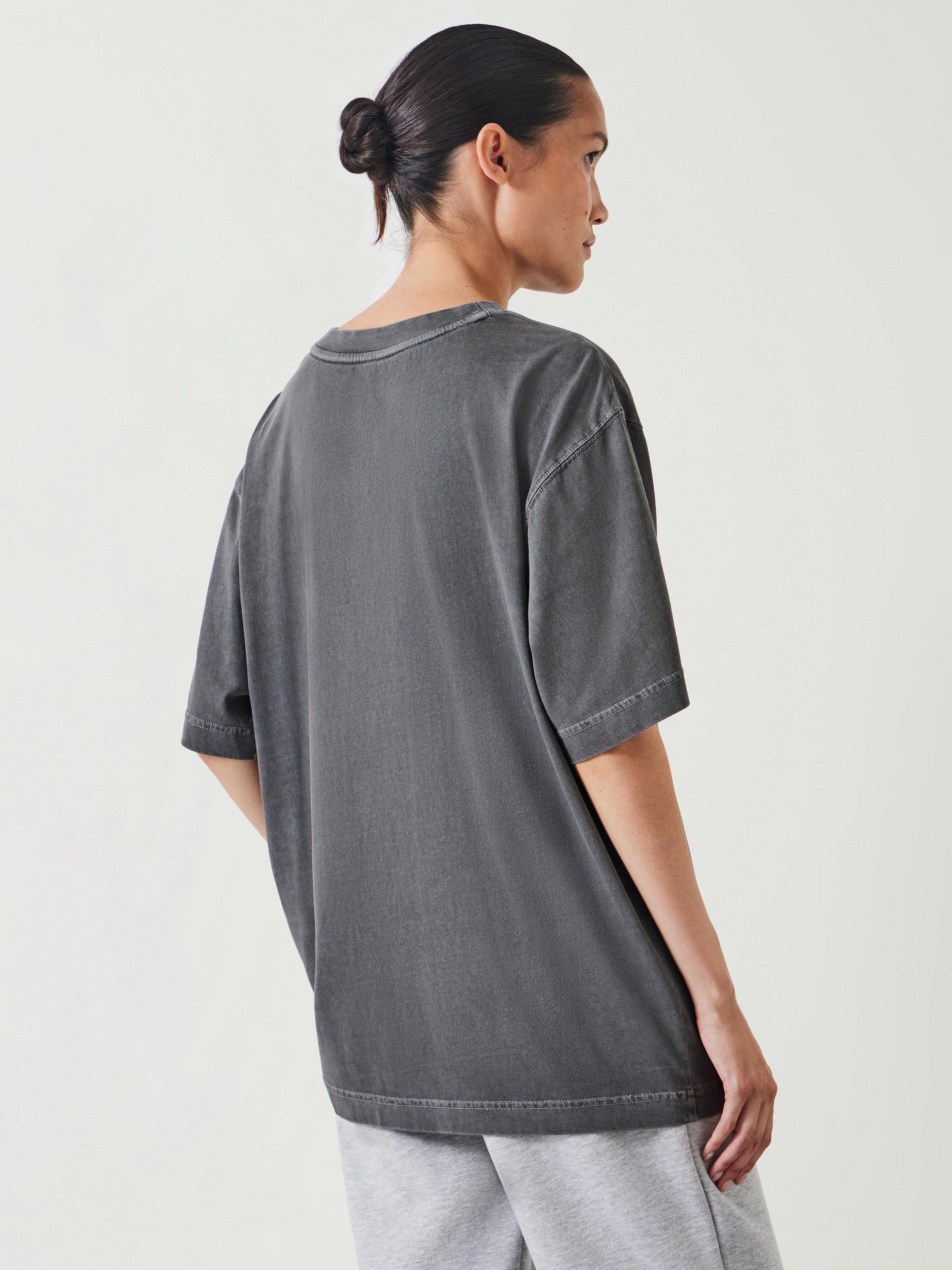 Product image 3 of 5, which shows HUSH Metallic Print Oversized T-Shirt, Grey Bing, L