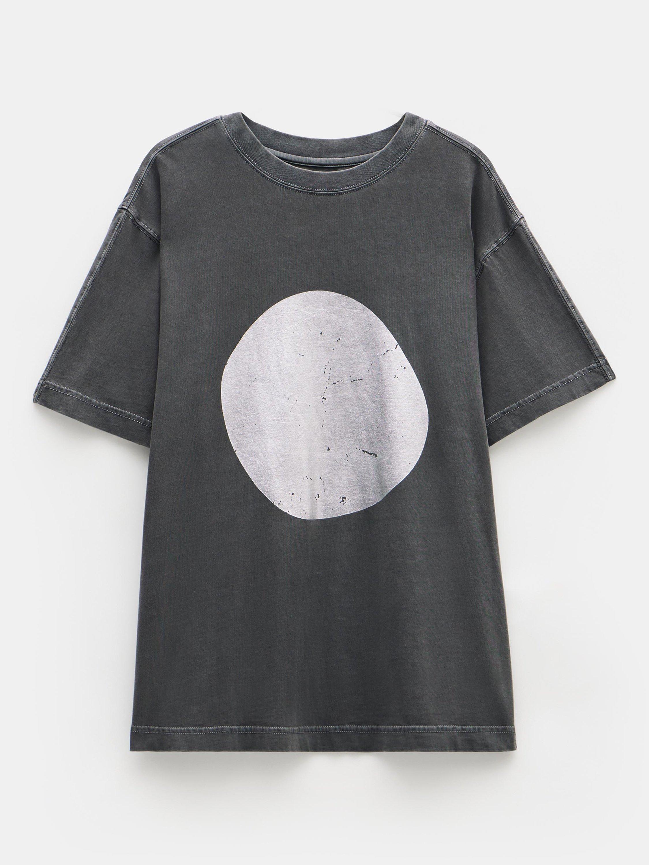 HUSH Metallic Print Oversized T-Shirt, Grey Bing HUSH Metallic Print Oversized T-Shirt, Grey Bing