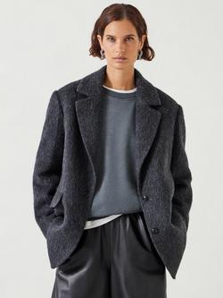 HUSH Jayde Italian Wool Blazer, Charcoal Grey