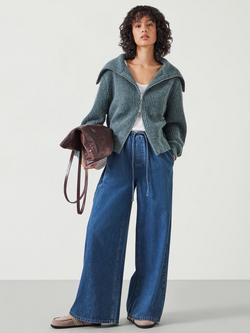 HUSH Zara Alpaca Wool Blend Zipped Cardigan - view 2, Green