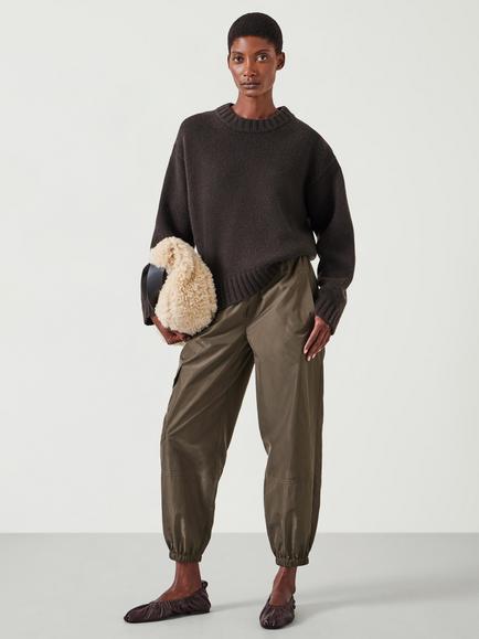 HUSH Cora Chunky Cashmere Jumper - view 2, Chocolate Brown