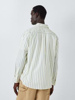 John Lewis ANYDAY Cotton Poplin Stripe Regular Fit Shirt, Yellow - view 2, Yellow