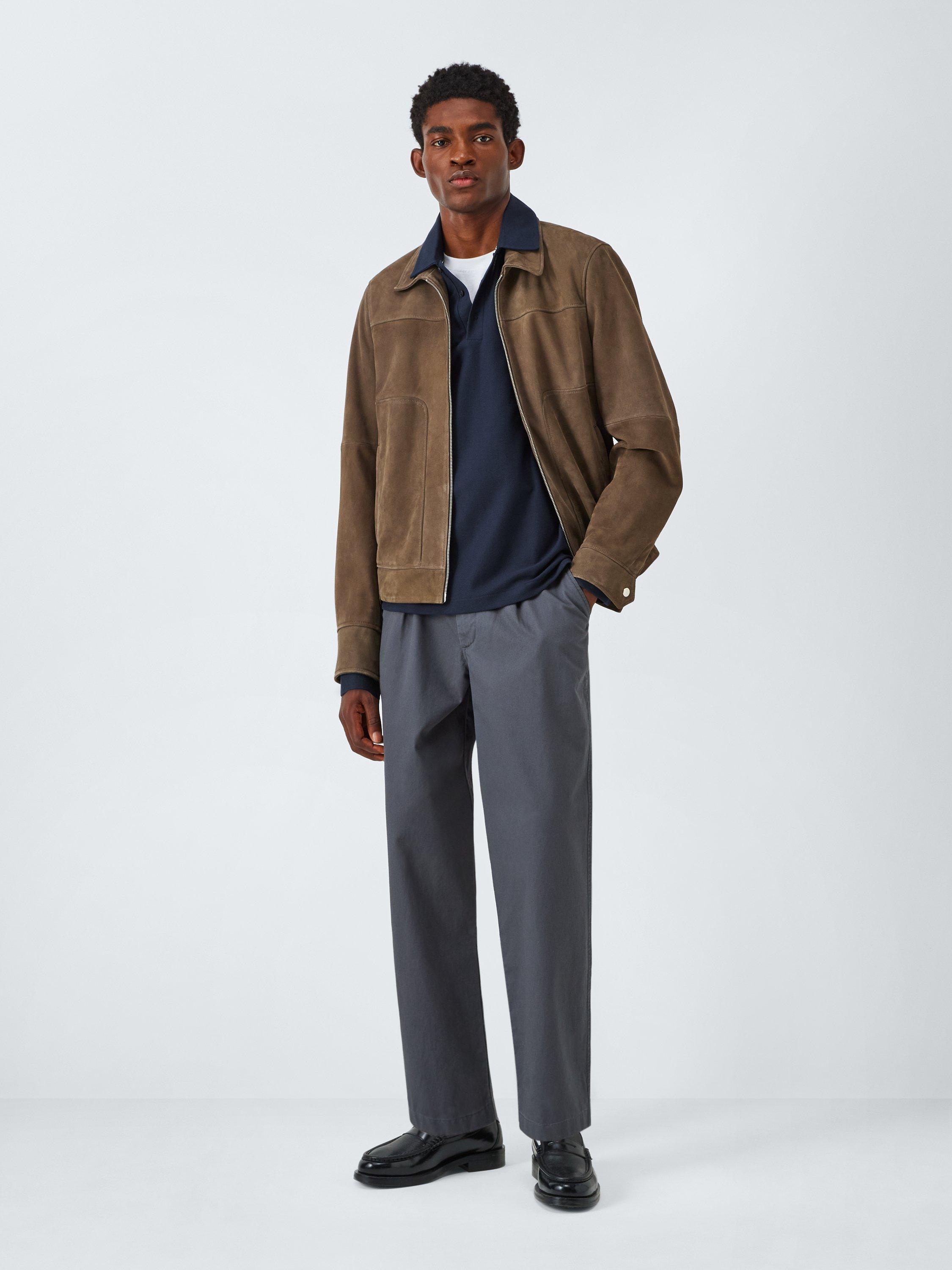 Product image 3 of 6, which shows John Lewis Long Sleeve Supima Cotton Pique Polo Shirt, Midnight, S