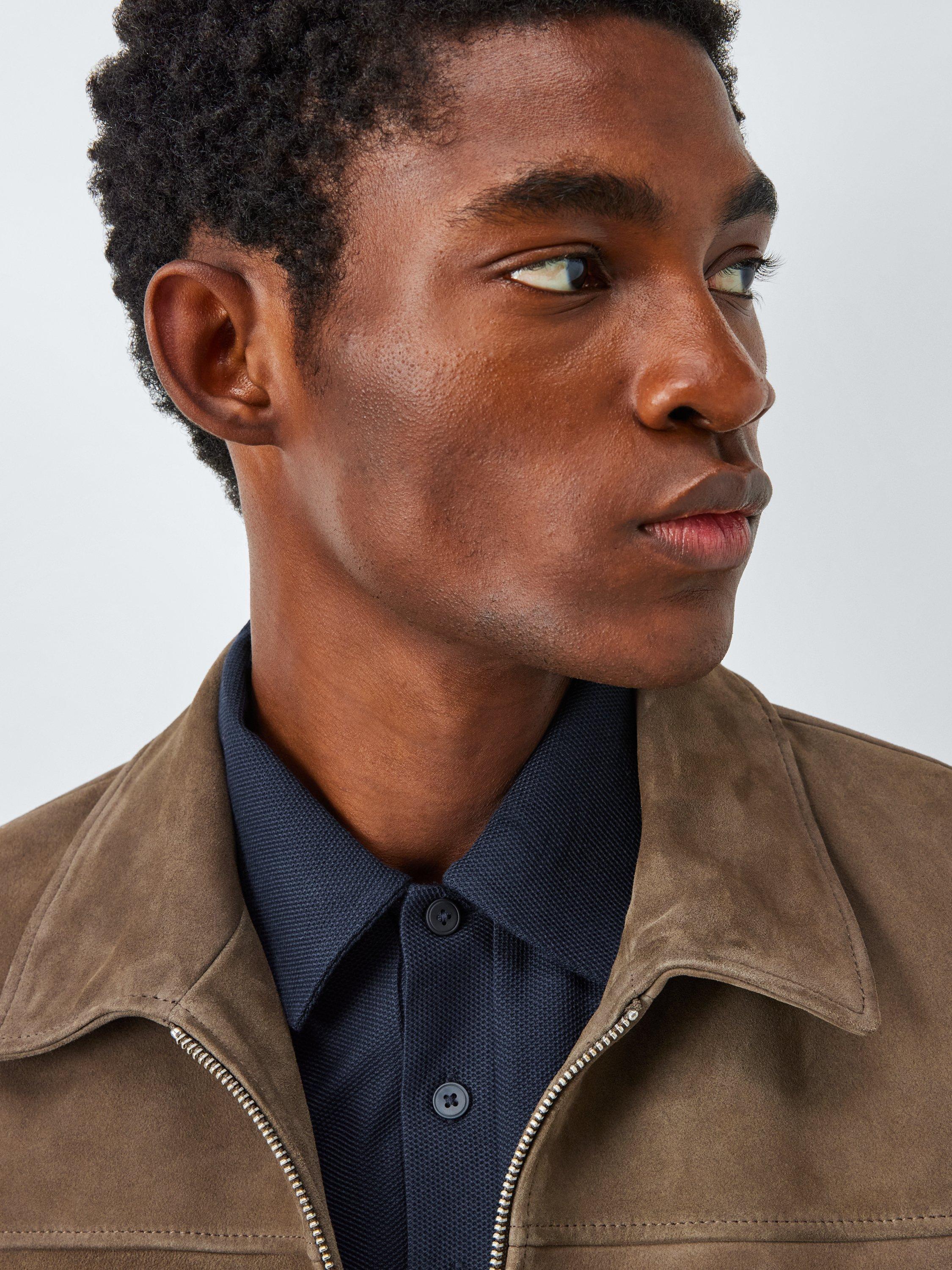 Product image 5 of 6, which shows John Lewis Long Sleeve Supima Cotton Pique Polo Shirt, Midnight, S