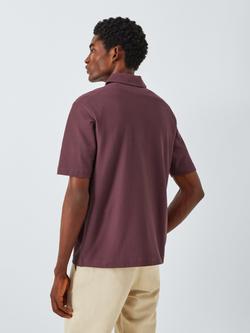 John Lewis Short Sleeve Supima Cotton Pique Polo Shirt - view 2, Catawba Grape