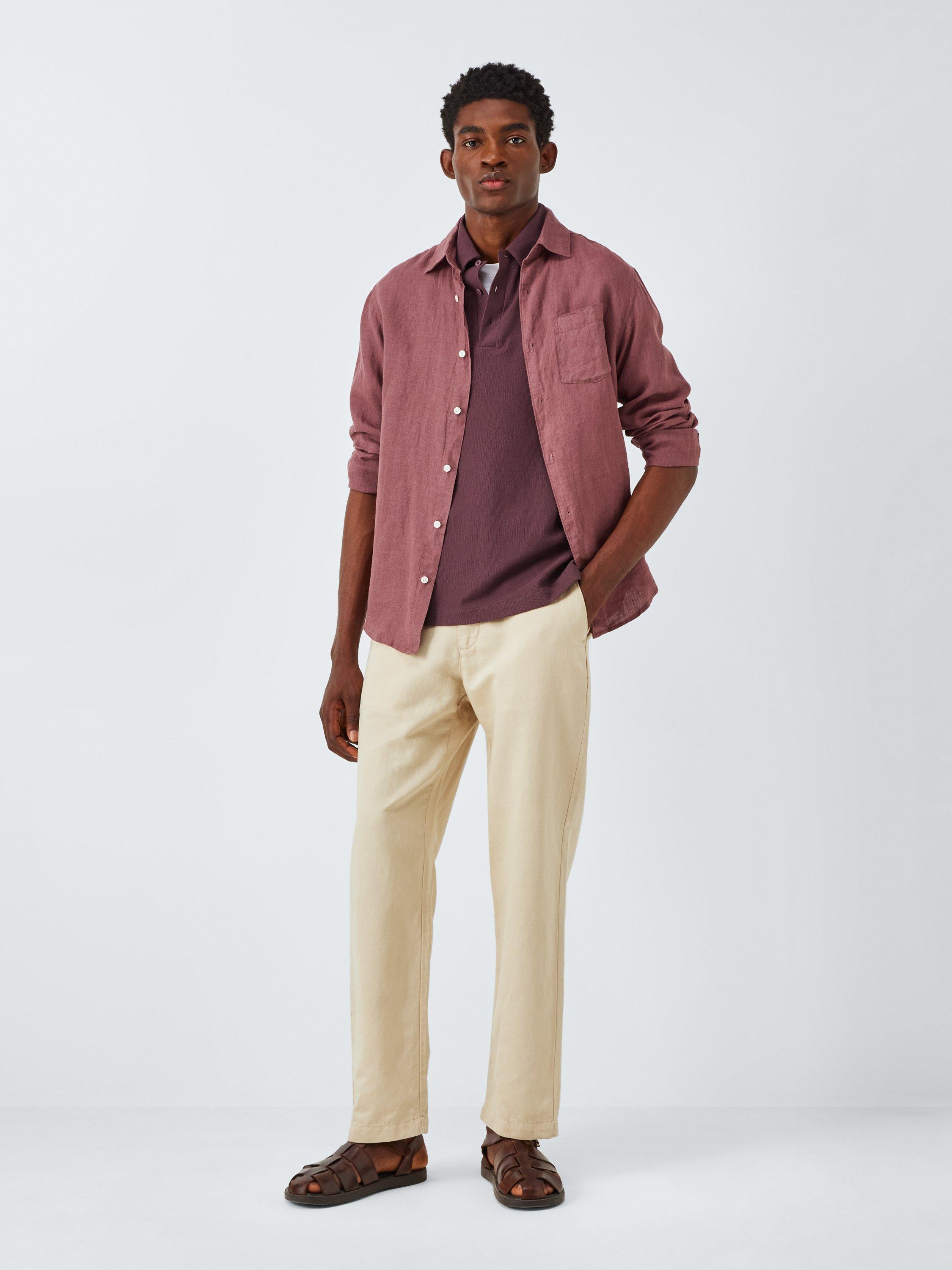 Product image 3 of 6, which shows John Lewis Short Sleeve Supima Cotton Pique Polo Shirt, Catawba Grape, S