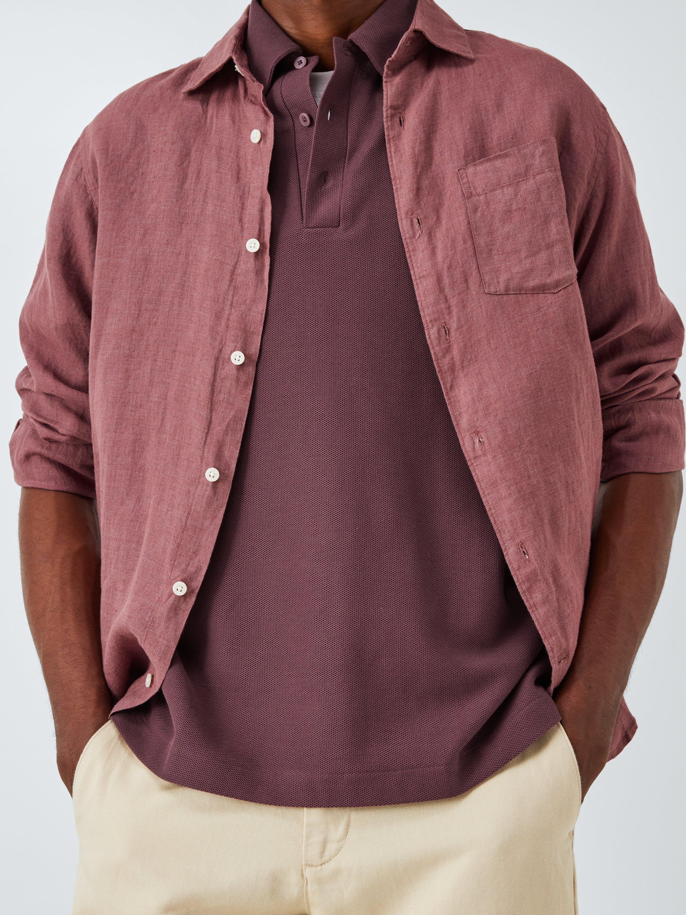 Product image 6 of 6, which shows John Lewis Short Sleeve Supima Cotton Pique Polo Shirt, Catawba Grape, S