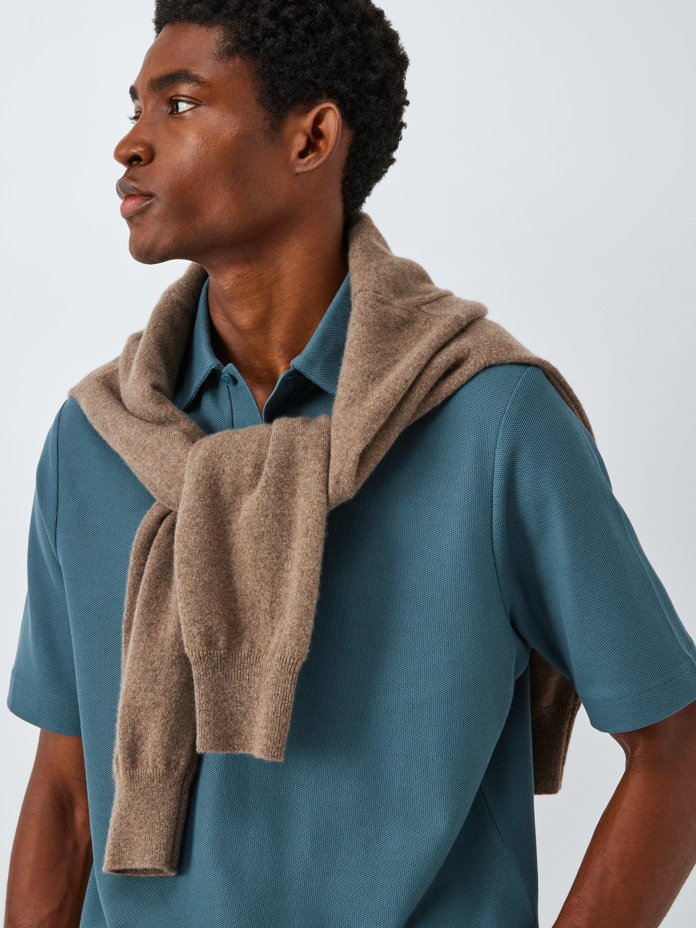 Product image 6 of 6, which shows John Lewis Short Sleeve Supima Cotton Pique Polo Shirt, Stargazer, S