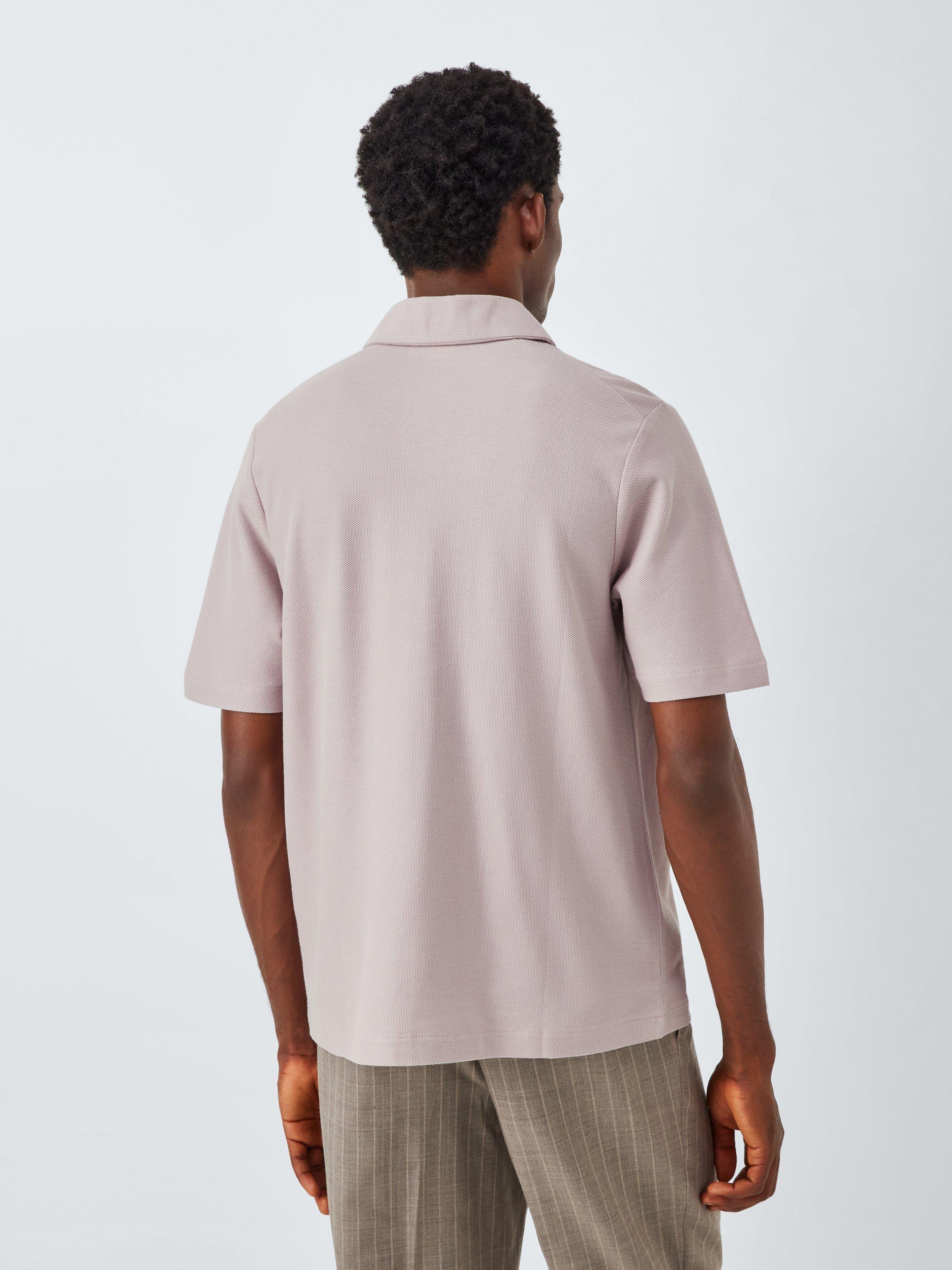 Product image 2 of 6, which shows John Lewis Short Sleeve Supima Cotton Pique Polo Shirt, Cloud Gray, S
