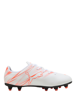 PUMA Kids' Attacanto Firm Artificial Ground Football Boots, White/Red, White/Red
