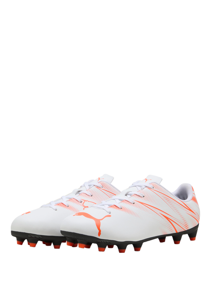 PUMA Kids' Attacanto Firm Artificial Ground Football Boots, White/Red - view 2, White/Red