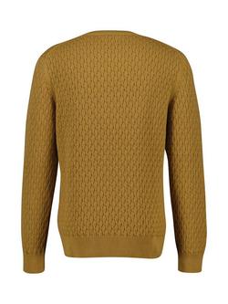 GANT Textured Cotton Crew Neck Jumper, Wooden Beige - view 2, Wooden Beige